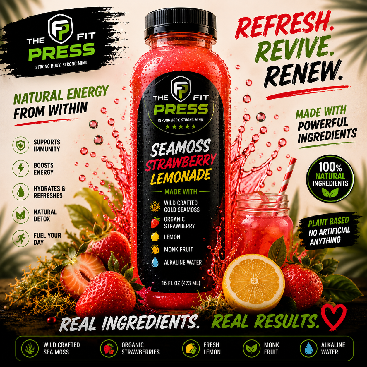 Seamoss Strawberry Lemonade